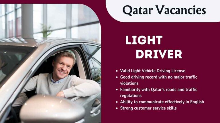 Urgent Light Driver Job in Qatar Today | Qatar Urgent Vacancies