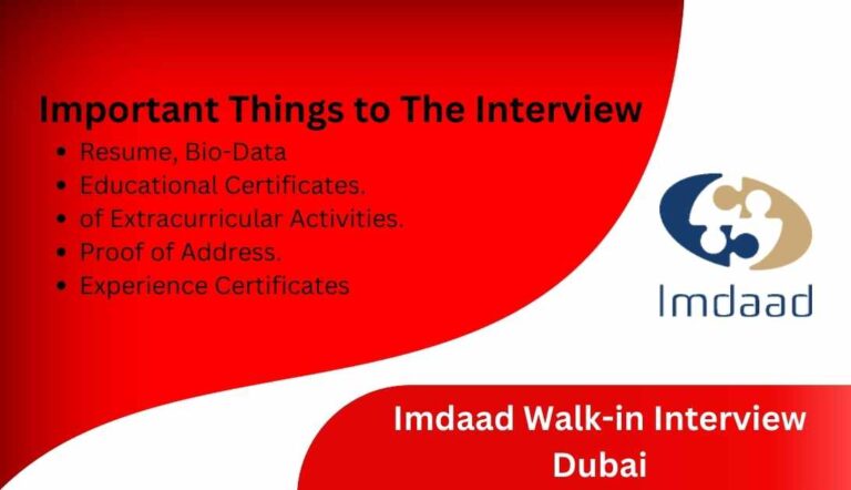 Imdaad Walk-in Interview Dubai - Urgent Job Vacancies