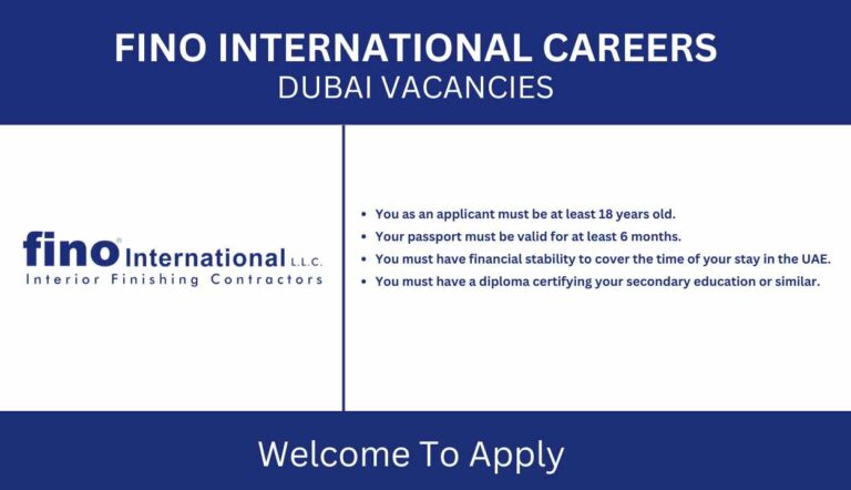 Fino International Careers - Urgent Vacancy Alert