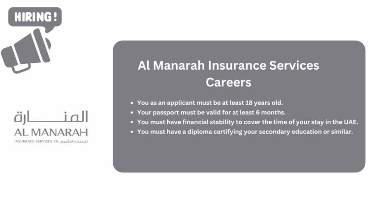 Al Manarah Insurance Services Careers - Urgent Vacancy Alert