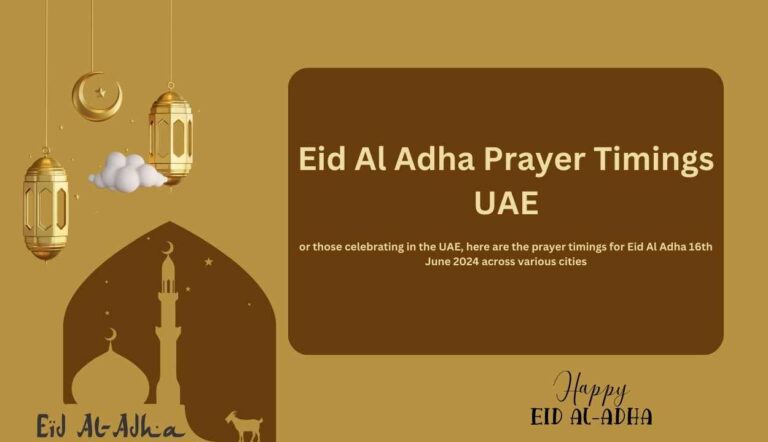 Eid Al Adha Prayer Timings in the UAE