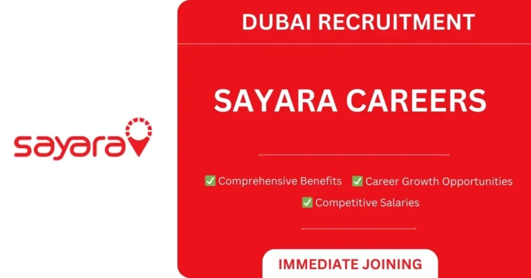 Sayara Careers: Sharjah Job Vacancy Today