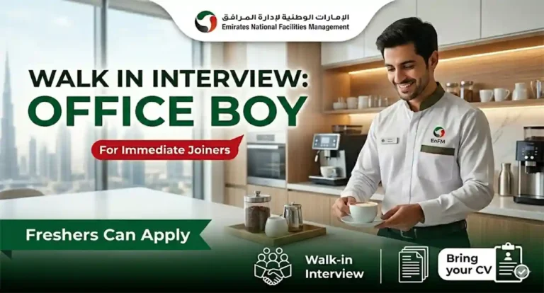 Office Boy Jobs in Dubai - Emirates National Facilities Management | Walk-in Interview 2026