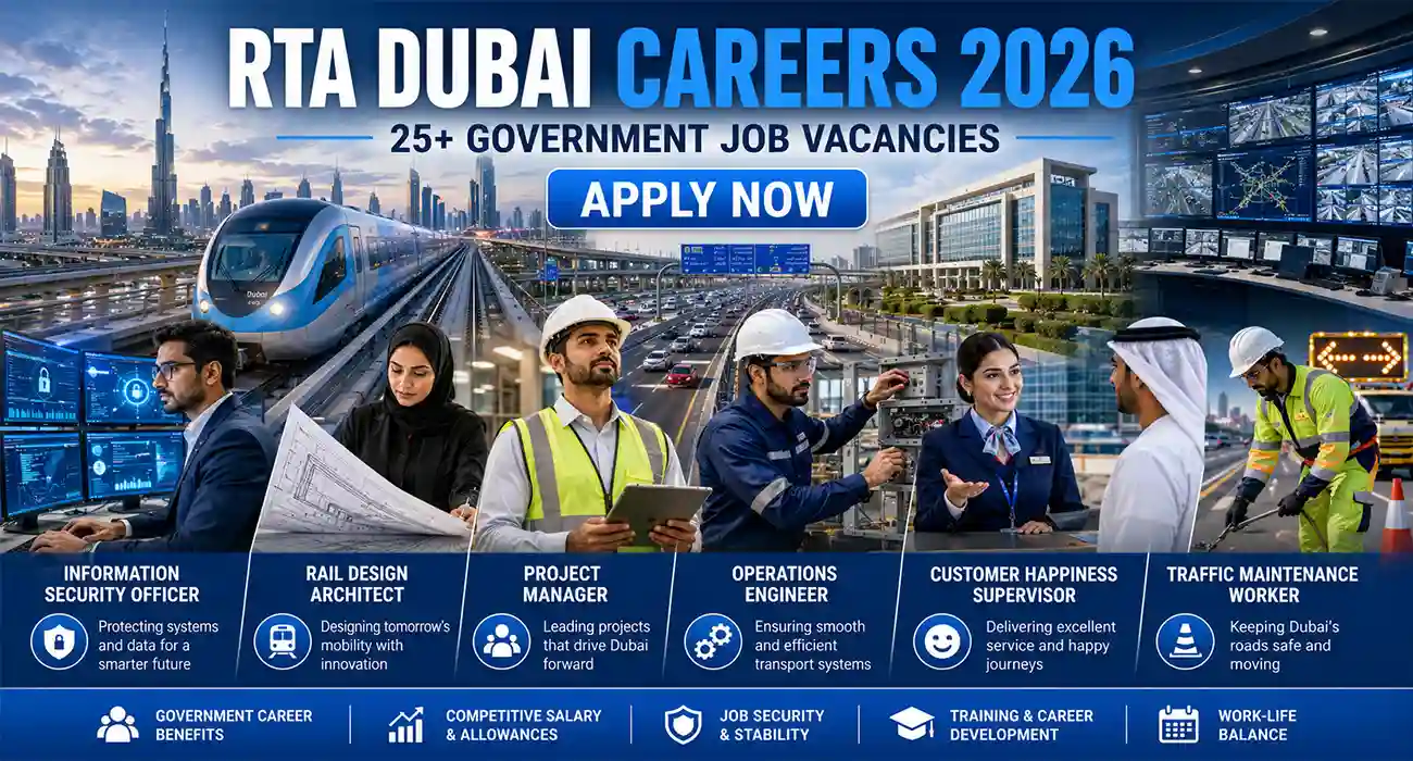 Roads and Transport Authority (RTA) Dubai Careers 2026 | 25+ Government Job Vacancies – Apply Online