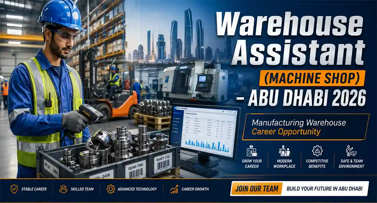 Warehouse Assistant (Machine Shop) Jobs in Abu Dhabi 2026