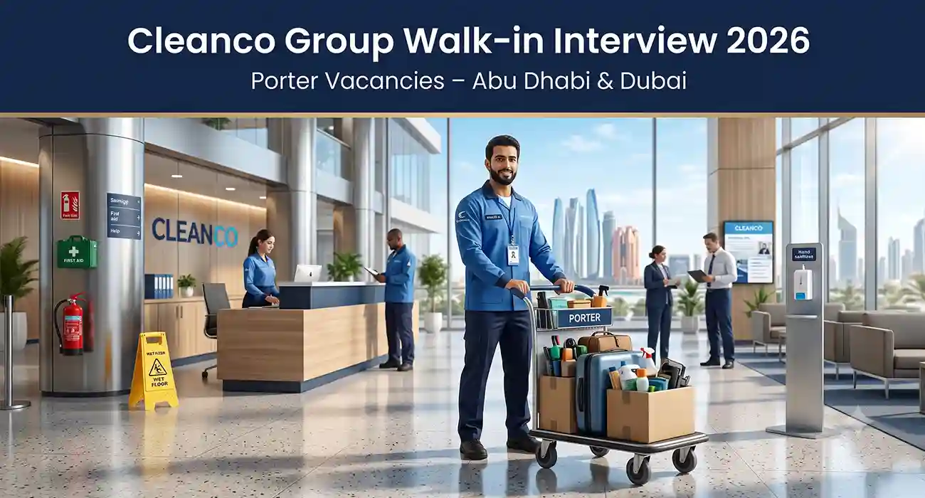 Cleanco Group Walk-in Interview 2026 | Porter Vacancies in Abu Dhabi & Dubai | Apply Now